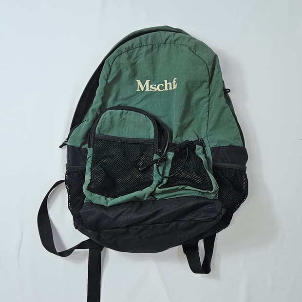 미스치프 멀티포켓 나일론 그린 백팩
