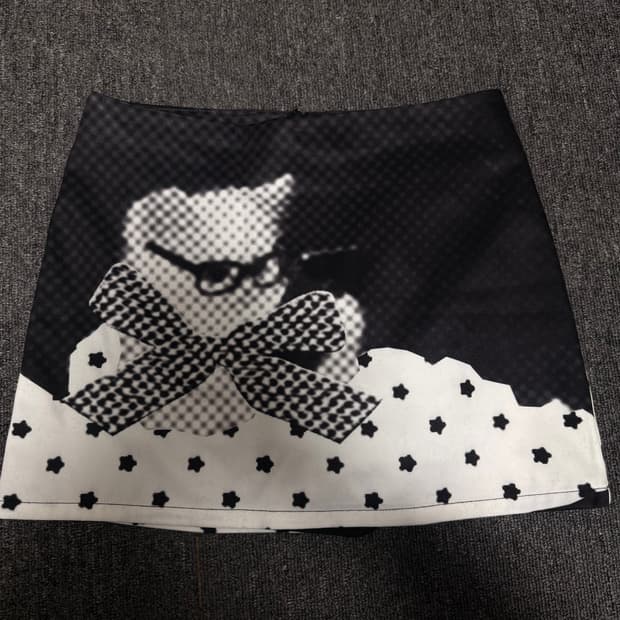 고양이 도트 치마 스커트