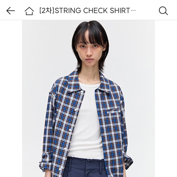 플리즈프로젝트 체크 셔츠 블루