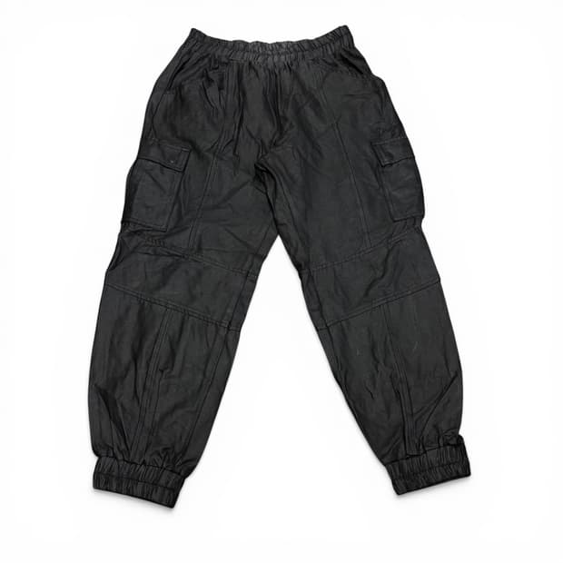 M MLB X KYE 카이 블랙 레더 카고 조거팬츠