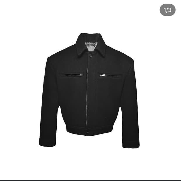 아워글래스 파워숄더 울 크롭자켓 os