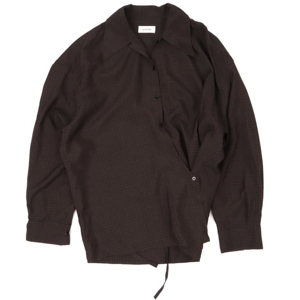 르메르 22fw 실크 트위스트 셔츠 브라운 미드나잇
