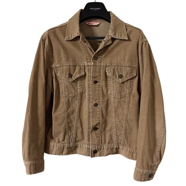 70s 리바이스 화이트탭 3세대 코듀로이 트러커 자켓 카키 베이지 44