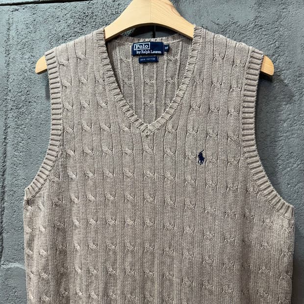 랄프로렌 폴로 케이블 니트 조끼 (L)  