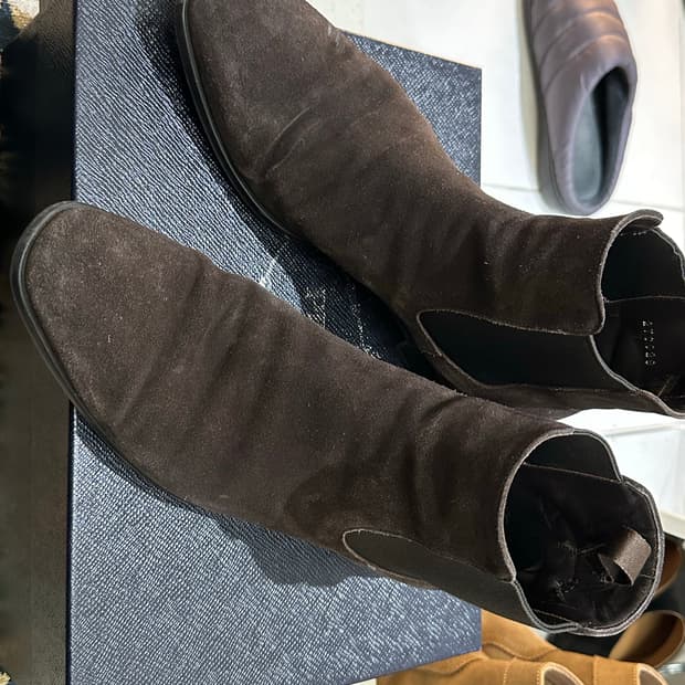 (Uk7, 260~265) 프라다 브라운 스웨이드 첼시부츠