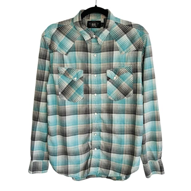 RRL 더블알엘 슬림핏 플레이드 트윌 웨스턴 셔츠