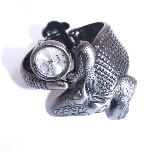 CROCODILE vintage antique sliver watch 