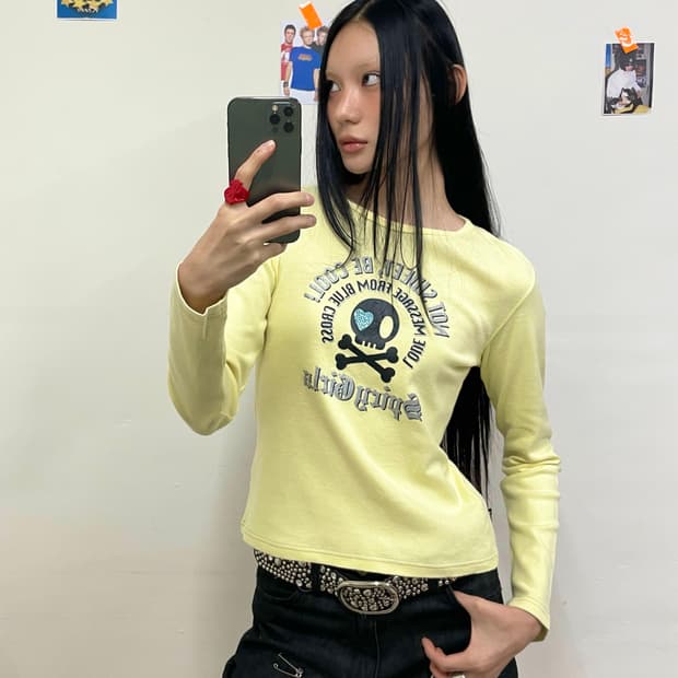 Skeleton Cubic Yellow Long Sleeve