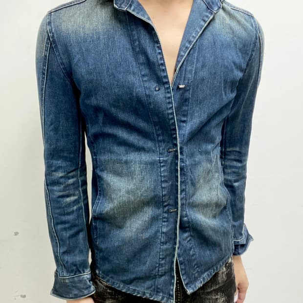 [Schlussel]Blue Washed Slim Fit Jacket