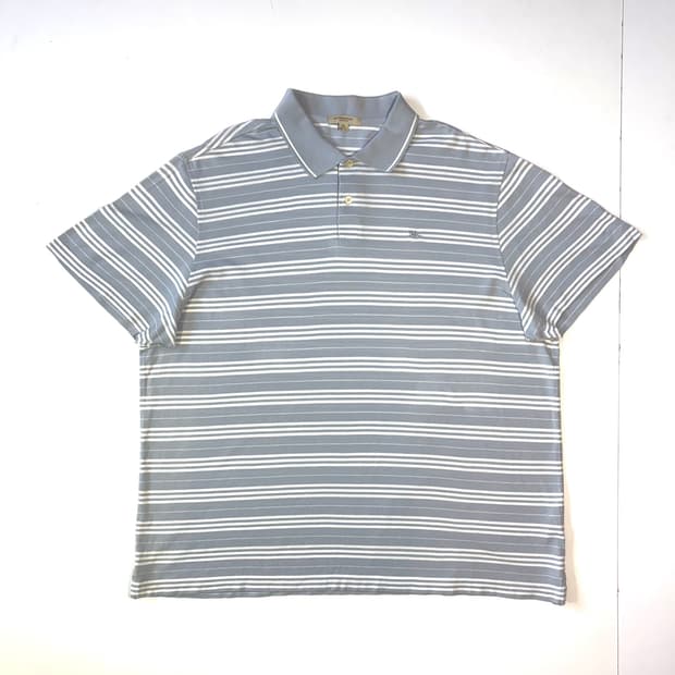 버버리 스카이블루 체크 반팔 PK 셔츠 XL