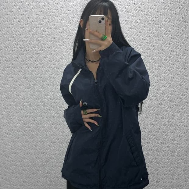 리복 올드스쿨 레트로 빈티지 래글런 배색 바람막이 자켓 L C08143