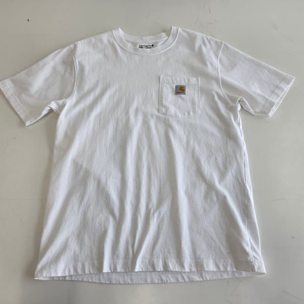 칼하트 화이트 포켓 티셔츠 M