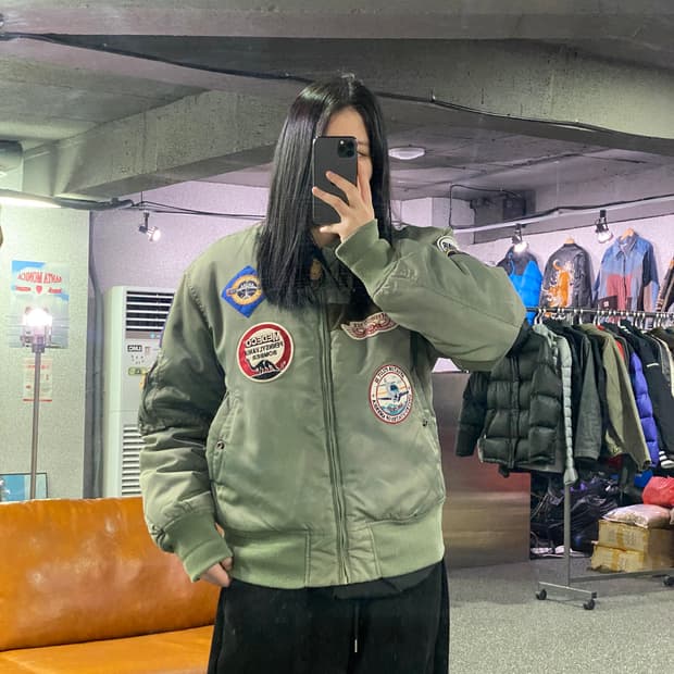 메데코 밀리터리 멀티 패치 MA-1 항공 점퍼 자켓 B3894