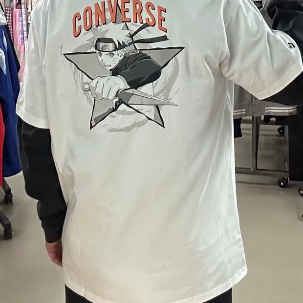 🔥컨버스 X 나루토 콜라보 그래픽 반팔 티셔츠🔥