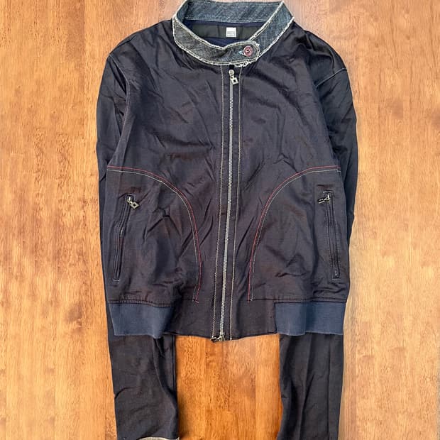 마리떼 빈티지 더블 지퍼 코튼 자켓   