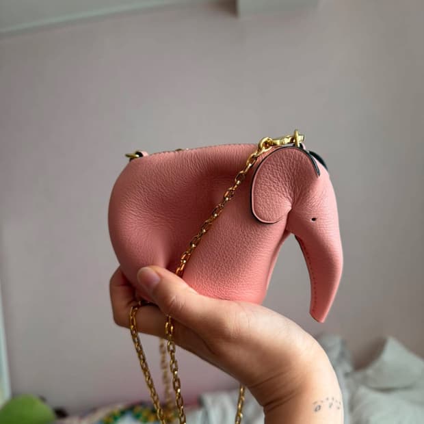 Loewe 코끼리 핑크 미니백