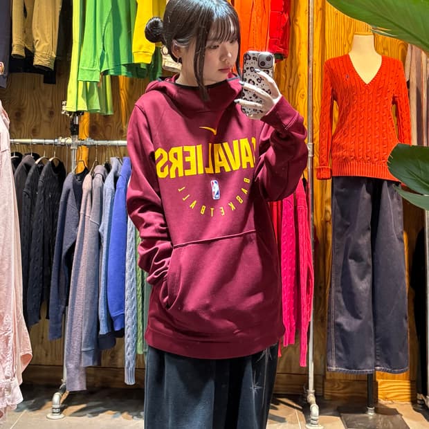 S 나이키 x NBA 베스킷볼 버건디 폴리 후드티 