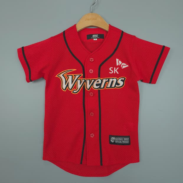 SK와이번스 Wyverns 아동용 프로야구 유니폼 저지 레드 5호