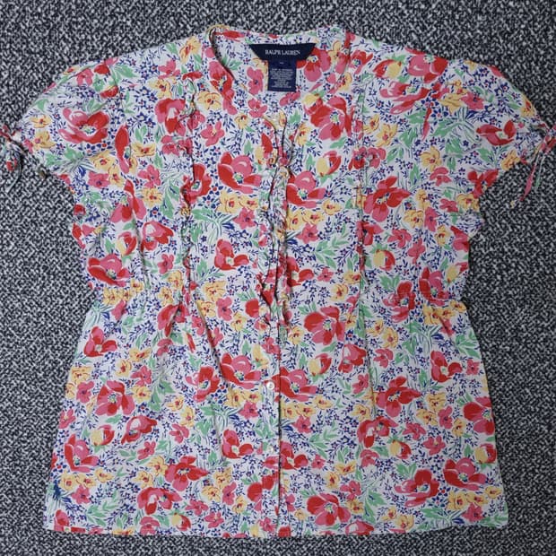 [무료배송][140]폴로 키즈 플라워 블라우스