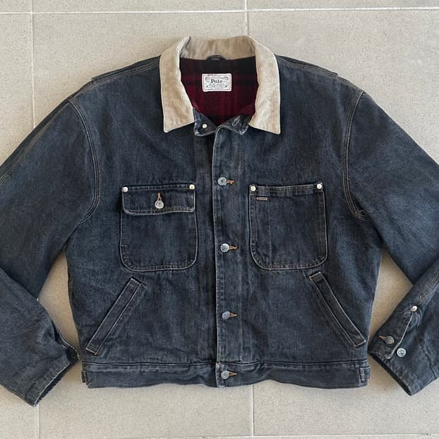 90s 빈티지 폴로 덩가리 자켓 블랙 L