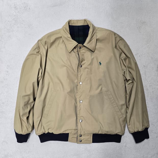 90's 폴로랄프로렌 울&코튼 리버시블 자켓 M