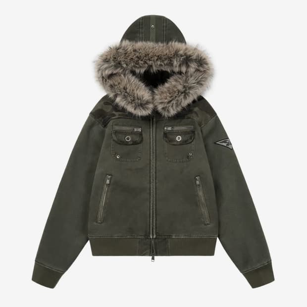 Aakam Fur Camo Contrast Jacket 1