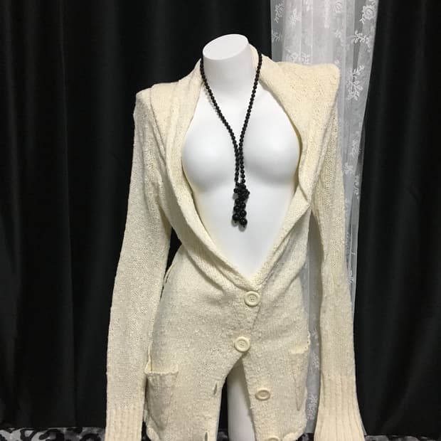 Vintage Knit Cardigan Ivory