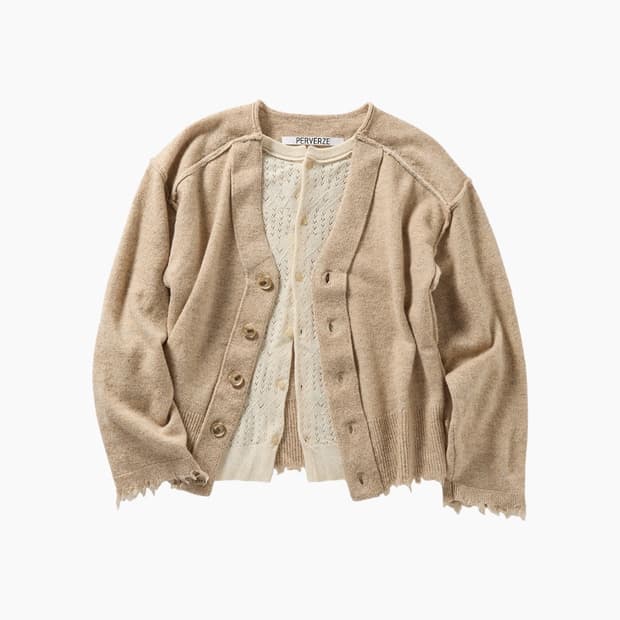 퍼버즈 레이어드 니트 가디건 베이지 미개봉 새제품 판매