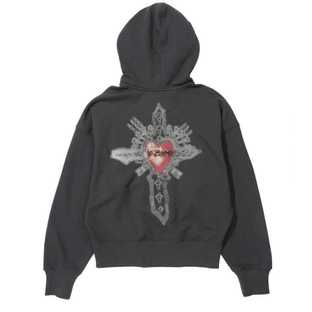 스컬프터 비즈 세인트 후드집업 차콜