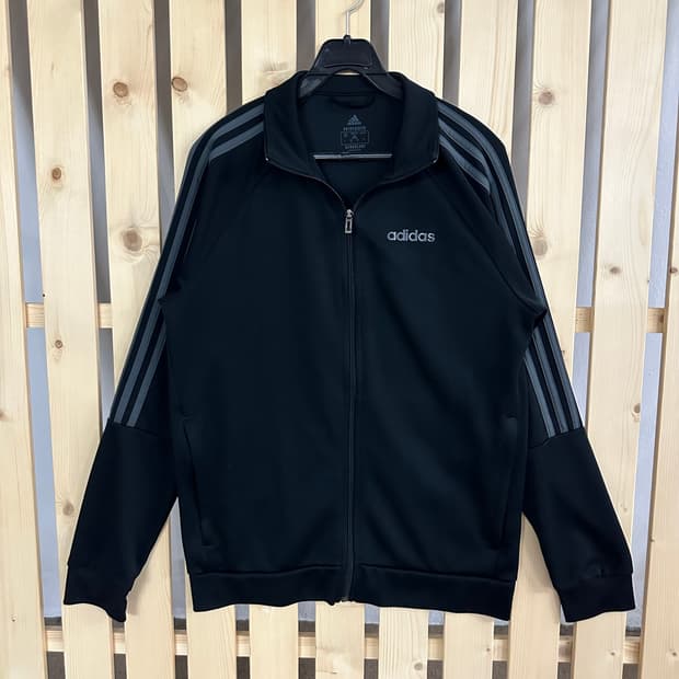 (L) 아디다스 블랙 그레이 져지 트랙탑