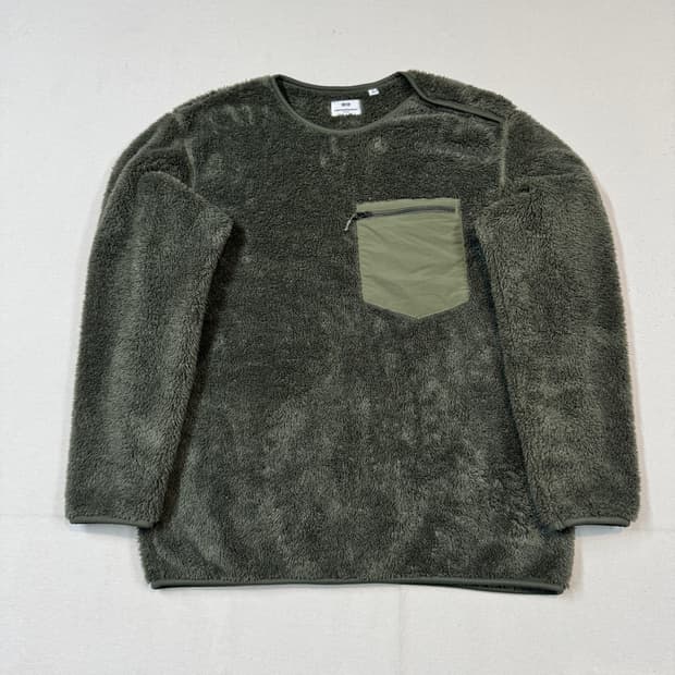 M) 엔지니어드 가먼츠 유니클로 플리스 후리스 풀오버 올리브