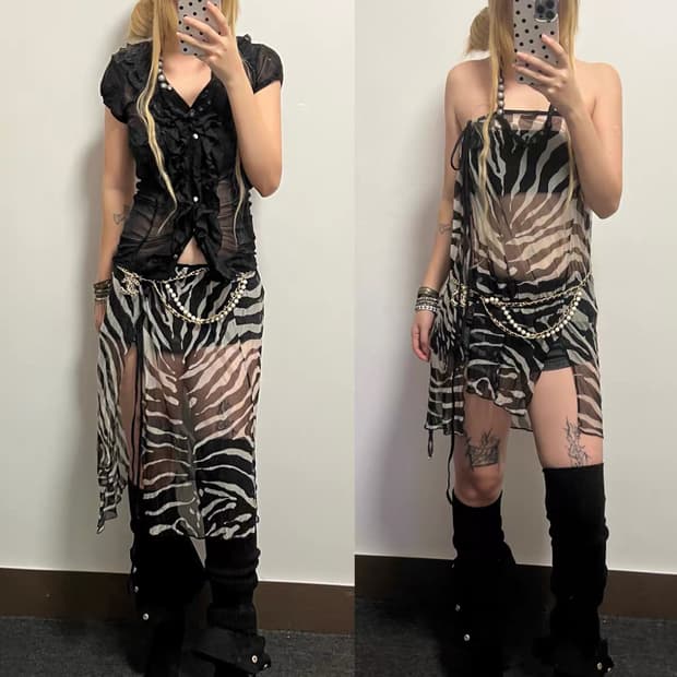 dolce&gabbana 빈티지 지브라 스커트