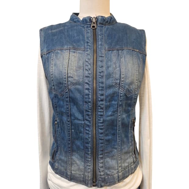 G-STAR 청 데님 조끼 베스트 여성용(S)스판