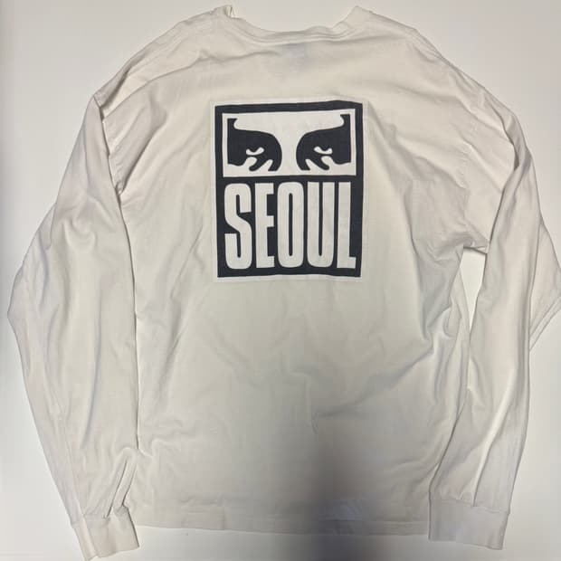 희귀!! 오베이 OBEY 서울 빅 사이즈 긴팔 롱슬리브 2XL 화이트
