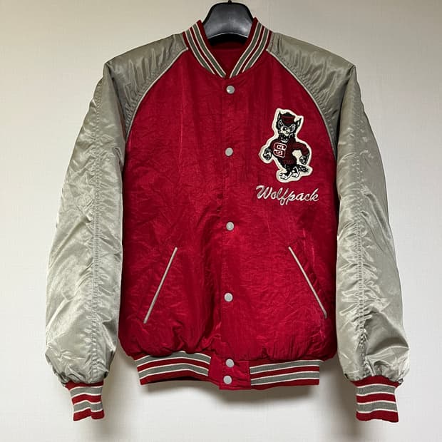 (90‘s)NC State 'Wolfpack' 리버시블 다운 바시티 자켓