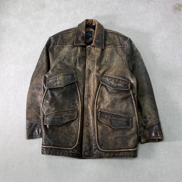 100 아메리칸 빈티지 90s 레더 자켓