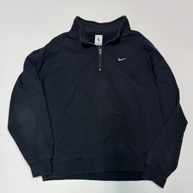 나이키 솔로 스우시 오버핏 반집업 기모 맨투맨 2X