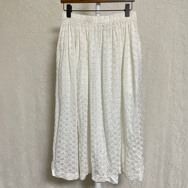 COMME des GARcons아일렛 레이스 코튼 스커트