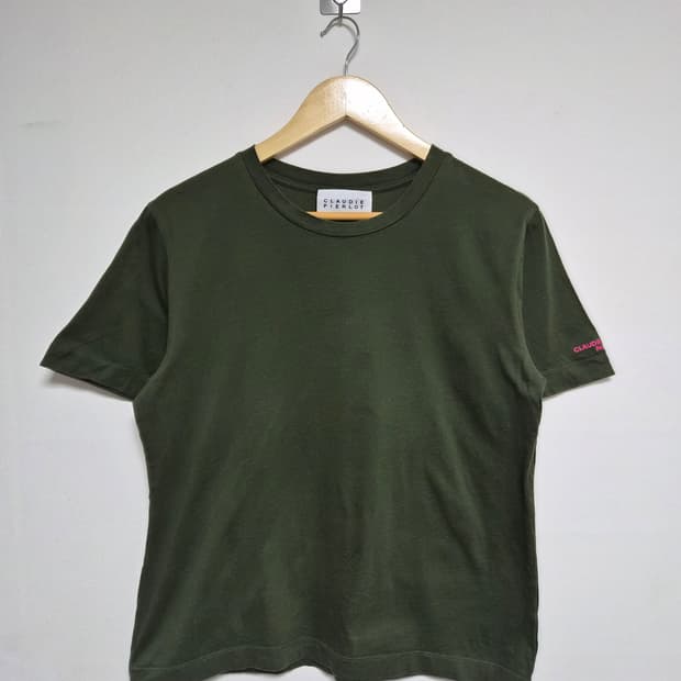 클라우디피에로 카키 반팔 티셔츠 Free사이즈 - T76