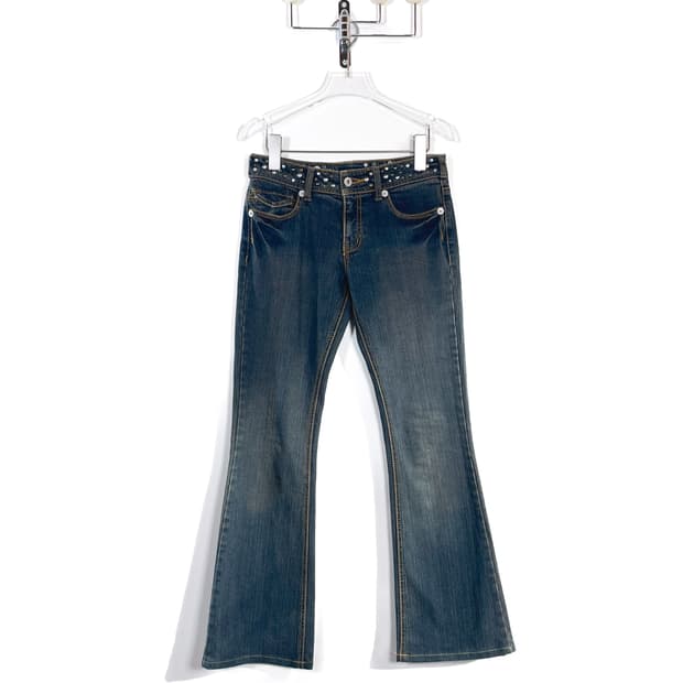 빈티지 스터드 부츠컷 데님팬츠