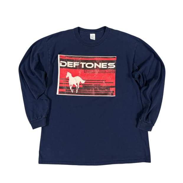 빈티지 2001 Deftones 데프톤즈 백투스쿨 투어 롱슬리브 티셔츠