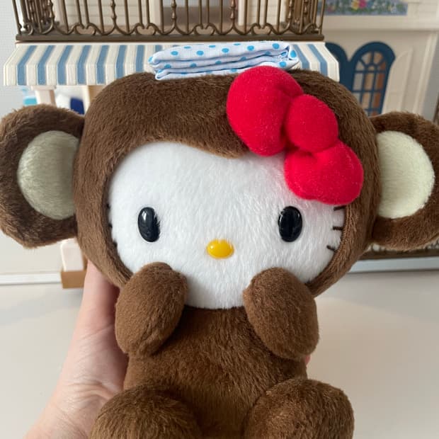 고전키티 산리오 인형 온천키티 원숭이키티