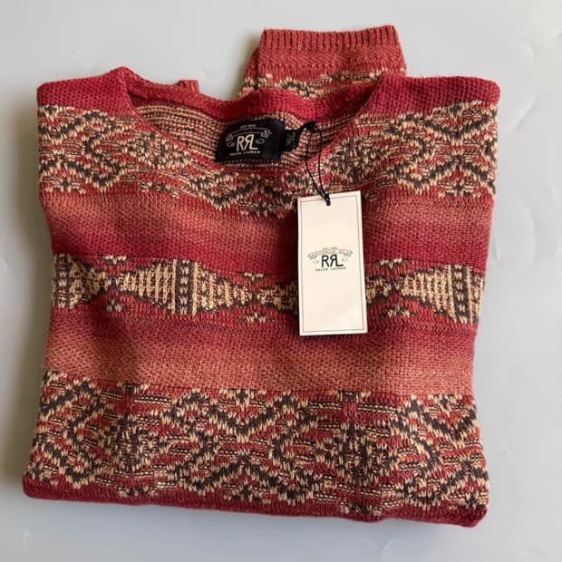 rrl 자카드 라운드 니트   L