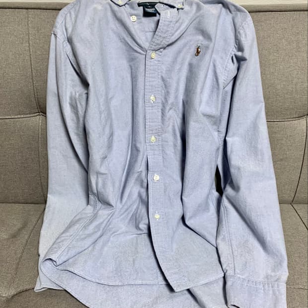 [polo] 폴로 브라운 포니 하늘색 긴팔 셔츠 