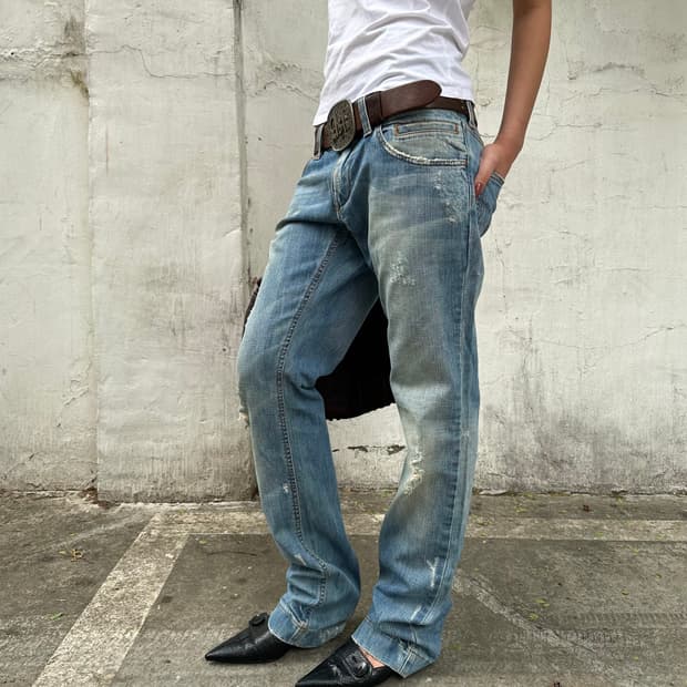 돌체앤가바나 디스트로이드 워싱 데님