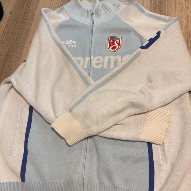 슈프림 x 엄브로 집업 스웨터 라이트 블루 