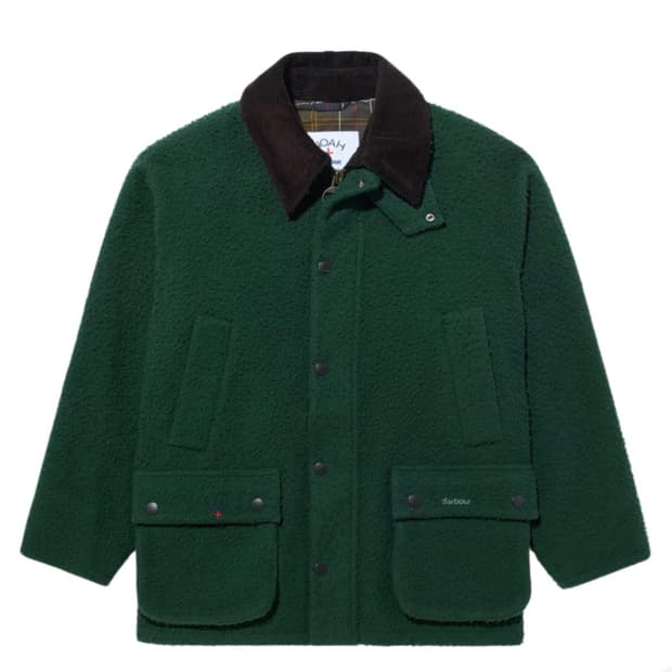 바버 x 노아 비데일 울 테디 자켓 다크 그린 XL 새상품