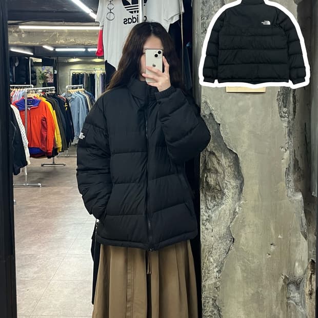 노스페이스 패딩 블랙 L(100) #csz2178