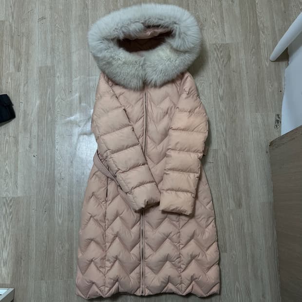 듀엘 여성 덕다운 폭스퍼 트렌치 롱패딩 66 