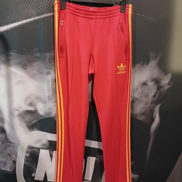 아디다스 삼선 트레이닝 팬츠 레드
